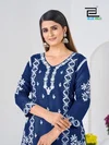 Messi By Blue Hills Rayon Thread Work Kurti With Bottom Size Combo
